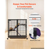 VEVOR Metal Small Animal Cage 37.8"H 3-Tier Rolling Ferret Cage On Wheels, 0.55" Wire Spacing Large Cages with Ramps, Platform, Tray & Doors for Ferret, Chinchilla, Sugar Glider, Guinea Pig & Rabbit