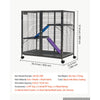 VEVOR Metal Small Animal Cage 37.8"H 3-Tier Rolling Ferret Cage On Wheels, 0.55" Wire Spacing Large Cages with Ramps, Platform, Tray & Doors for Ferret, Chinchilla, Sugar Glider, Guinea Pig & Rabbit