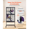VEVOR Metal Small Animal Cage 54.3"H 4-Tier Rolling Ferret Cage On Wheels, 0.55" Wire Spacing Large Cages with Hammock, Ramps, Tray & Doors for Ferret, Chinchilla, Sugar Glider, Guinea Pig & Rabbit