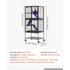 VEVOR Metal Small Animal Cage 54.3"H 4-Tier Rolling Ferret Cage On Wheels, 0.55" Wire Spacing Large Cages with Hammock, Ramps, Tray & Doors for Ferret, Chinchilla, Sugar Glider, Guinea Pig & Rabbit
