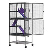 VEVOR Metal Small Animal Cage 54.3"H 4-Tier Rolling Ferret Cage On Wheels, 0.55" Wire Spacing Large Cages with Hammock, Ramps, Tray & Doors for Ferret, Chinchilla, Sugar Glider, Guinea Pig & Rabbit