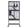 VEVOR Metal Small Animal Cage 54.3"H 4-Tier Rolling Ferret Cage On Wheels, 0.55" Wire Spacing Large Cages with Hammock, Ramps, Tray & Doors for Ferret, Chinchilla, Sugar Glider, Guinea Pig & Rabbit