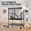 VEVOR 34" Rolling Metal Ferret Cage, Large 2-Tier  Cage, Small Animal Cage with Ramps & Tray, Easy to Set up for Pet Rats, Hamster, Guinea Pig, Chinchilla, Squirrel, Hedgehogs, Bunny