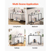 VEVOR 2-Tier Glass Console Table, Modern Rectangle Sofa Side Table with Tempered Glass Top and Iron Legs, Golden Consloe Desk with Anti-Tip Device for Living Room, Hallway, Entryway, Foyer, Black