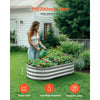 VEVOR Metal Raised Garden Bed, 4 x 2 x 1 ft Oval Outdoor Galvanized Planter Garden Box, Open Bottom Design, Large Planter Raised Bed for Growing Vegetables, Flowers, and Succulents, Galvanized Color