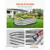VEVOR Metal Raised Garden Bed, 4 x 2 x 1 ft Oval Outdoor Galvanized Planter Garden Box, Open Bottom Design, Large Planter Raised Bed for Growing Vegetables, Flowers, and Succulents, Galvanized Color