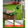 VEVOR 2 Pack Galvanized Raised Garden Beds, 4 x 2 x 1 ft, Oval Metal Planter Boxes Kit Outdoor, Bottomless Elevated Garden Box with Gloves, Alu-Zinc, for Planting Flowers Vegetables, Deep Wood Grain