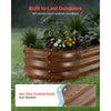 VEVOR 2 Pack Galvanized Raised Garden Beds, 4 x 2 x 1 ft, Oval Metal Planter Boxes Kit Outdoor, Bottomless Elevated Garden Box with Gloves, Alu-Zinc, for Planting Flowers Vegetables, Deep Wood Grain