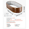 VEVOR 2 Pack Galvanized Raised Garden Beds, 4 x 2 x 1 ft, Oval Metal Planter Boxes Kit Outdoor, Bottomless Elevated Garden Box with Gloves, Alu-Zinc, for Planting Flowers Vegetables, Deep Wood Grain