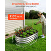 VEVOR 2 Pack Galvanized Raised Garden Beds, 4 x 2 x 1 ft, Oval Metal Planter Boxes Kit Outdoor, Bottomless Elevated Garden Box with Gloves, Alu-Zinc, for Planting Flowers Fruits Vegetables, Silver