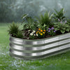 VEVOR 2 Pack Galvanized Raised Garden Beds, 4 x 2 x 1 ft, Oval Metal Planter Boxes Kit Outdoor, Bottomless Elevated Garden Box with Gloves, Alu-Zinc, for Planting Flowers Fruits Vegetables, Silver