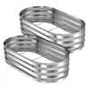 VEVOR 2 Pack Galvanized Raised Garden Beds, 4 x 2 x 1 ft, Oval Metal Planter Boxes Kit Outdoor, Bottomless Elevated Garden Box with Gloves, Alu-Zinc, for Planting Flowers Fruits Vegetables, Silver