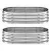 VEVOR 2 Pack Galvanized Raised Garden Beds, 4 x 2 x 1 ft, Oval Metal Planter Boxes Kit Outdoor, Bottomless Elevated Garden Box with Gloves, Alu-Zinc, for Planting Flowers Fruits Vegetables, Silver