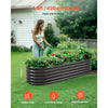 VEVOR Metal Raised Garden Bed, 6.56 x 1.97 x 1.4 ft Oval Outdoor Galvalume Planter Garden Box, Open Bottom Design, Large Planter Raised Bed for Growing Vegetables, Flowers, Succulents, Dark Gray