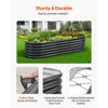 VEVOR Metal Raised Garden Bed, 6.56 x 1.97 x 1.4 ft Oval Outdoor Galvalume Planter Garden Box, Open Bottom Design, Large Planter Raised Bed for Growing Vegetables, Flowers, Succulents, Dark Gray