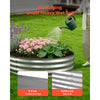 VEVOR Galvanized Raised Garden Bed, 8 x 4 x 1 ft, Oval Metal Planter Box Kit Outdoor, Bottomless Elevated Garden Box with Gloves, Rustproof Alu-Zinc, for Planting Flowers Fruits Vegetables, Silver