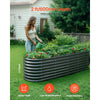 VEVOR Metal Raised Garden Bed, 8 x 2 x 2 ft Oval Outdoor Galvanized Planter Garden Box, Open Bottom Design, Large Planter Raised Bed for Growing Vegetables, Flowers, Herbs, and Succulents, Dark Gray