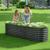 VEVOR Metal Raised Garden Bed, 8 x 2 x 2 ft Oval Outdoor Galvanized Planter Garden Box, Open Bottom Design, Large Planter Raised Bed for Growing Vegetables, Flowers, Herbs, and Succulents, Dark Gray