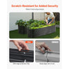 VEVOR Metal Raised Garden Bed, 8 x 2 x 2 ft Outdoor Galvanized Planter Box, with Open Bottom, Large Oval Planter Raised Bed for Gardening Vegetables, Flowers, Herbs, and Succulent Plants, Dark Gray