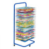 VEVOR Art Drying Rack, 25 Removable Shelves 17 x 13 x 39.4 inch Paint Drying Rack With Lockable Wheels, Carbon Steel Painting Drying Rack for Artwork in Classroom, Art Studios and Schools, Blue+White
