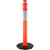 VEVOR 3Pack Traffic Delineator Posts 44 Inch Height, Orange Delineator Cones with Rubber Base 16 inch, PE Delineator Post Kit 10 inch Reflective Band for Construction Sites, Facility Management etc.