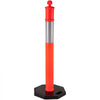 VEVOR 3Pack Traffic Delineator Posts 44 Inch Height, Orange Delineator Cones with Rubber Base 16 inch, PE Delineator Post Kit 10 inch Reflective Band for Construction Sites, Facility Management etc.