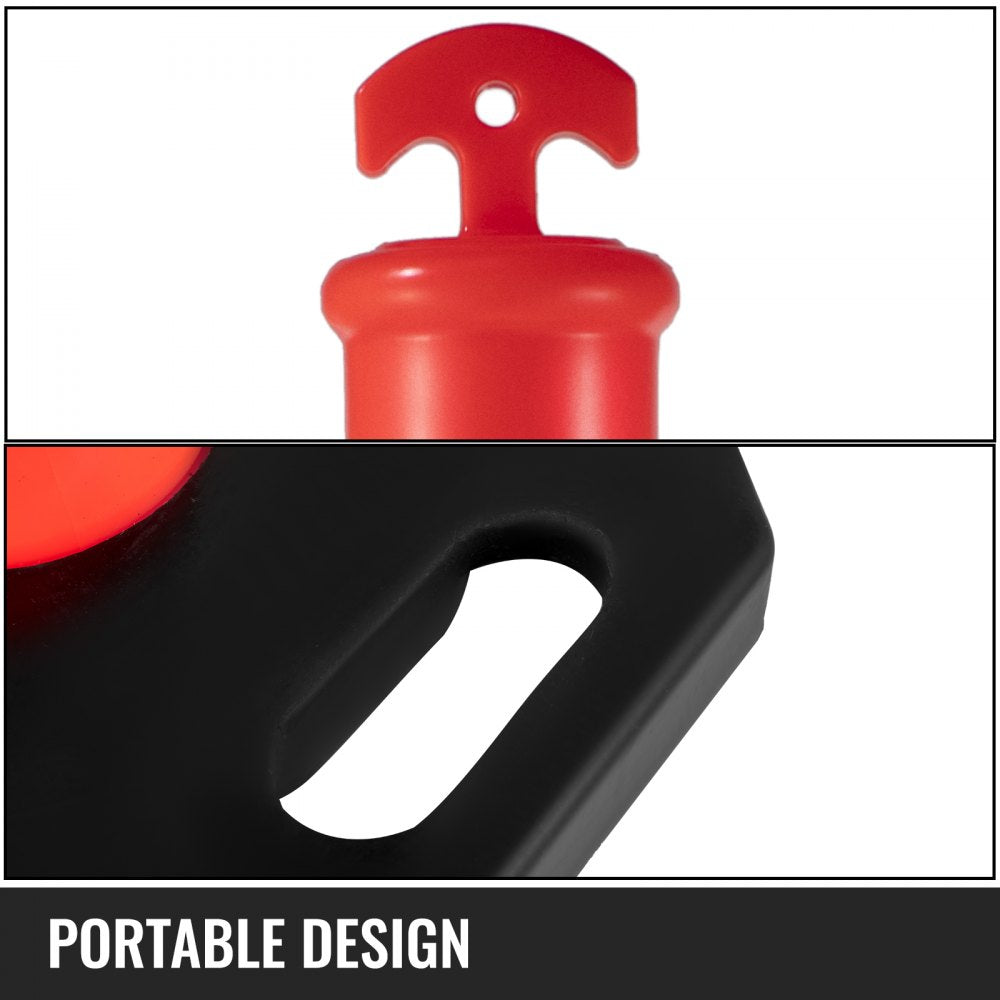 VEVOR 3Pack Traffic Delineator Posts 44 Inch Height, Orange Delineator Cones with Rubber Base 16 inch, PE Delineator Post Kit 10 inch Reflective Band for Construction Sites, Facility Management etc.