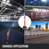 VEVOR 4Pack Traffic Delineator Posts 44 Inch Height, PE Delineator Post Kit 10 inch Reflective Band, Orange Delineator Cones with Rubber Base 16 inch for Construction Sites, Facility Management etc.