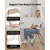 VEVOR 4 Pack Folding Chairs, Foldable Leather Chairs with Heavy Duty Metal Frame & Padded Cushion, Portable Folding Card Table Chairs, Stackable Seats for Home, Yard, Garden, Parties, Events, Khaki
