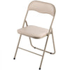 VEVOR 4 Pack Folding Chairs, Foldable Leather Chairs with Heavy Duty Metal Frame & Padded Cushion, Portable Folding Card Table Chairs, Stackable Seats for Home, Yard, Garden, Parties, Events, Khaki