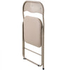 VEVOR 4 Pack Folding Chairs, Foldable Leather Chairs with Heavy Duty Metal Frame & Padded Cushion, Portable Folding Card Table Chairs, Stackable Seats for Home, Yard, Garden, Parties, Events, Khaki