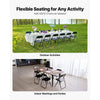 VEVOR 4 Pack Folding Chairs, Foldable Leather Chairs with Heavy Duty Metal Frame & Padded Cushion, Portable Folding Card Table Chairs, Stackable Seats for Home, Yard, Garden, Parties, Events, Black
