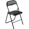 VEVOR 4 Pack Folding Chairs, Foldable Leather Chairs with Heavy Duty Metal Frame & Padded Cushion, Portable Folding Card Table Chairs, Stackable Seats for Home, Yard, Garden, Parties, Events, Black