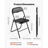 VEVOR 6 Pack Folding Chairs, Foldable Leather Chairs with Heavy Duty Metal Frame & Padded Cushion, Portable Folding Card Table Chairs, Stackable Seats for Home, Yard, Garden, Parties, Events, Black