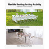VEVOR 4 Pack Folding Chairs, Foldable Plastic Chairs with Heavy Duty Metal Frame, Portable Folding Card Table Chairs, Stackable Indoor Outdoor Seats for Home, Yard, Garden, Parties, Events, White