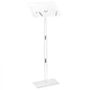 VEVOR Podium Stand, 43-Inch Acrylic Lectern, Portable Laptop Desk with Wide Reading Surface, Book Clips, Adjustable Angle, Floor-Standing, for Classroom, Wedding, Conference, Lecture and Concert