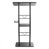 VEVOR Podium Stand, 47-Inch Metal Lectern, Curved Standing Podium with Wide Reading Surface, Open Storage Compartment, Book Stopper, Cup Holder, for Classroom, Wedding, Conference, Speech, and Concert