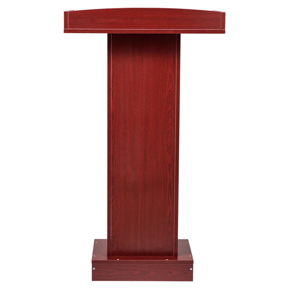 VEVOR Podium Stand, 41-Inch Wooden Lectern, Laptop Desk with Wide Reading Surface and Storage Shelf, Edge Stopper, Elegant Design, Flool-Standing, for Classroom, Conference, Church, and Presentation