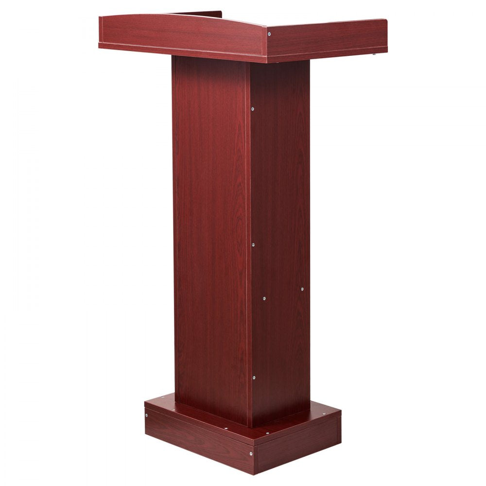 VEVOR Podium Stand, 41-Inch Wooden Lectern, Laptop Desk with Wide Reading Surface and Storage Shelf, Edge Stopper, Elegant Design, Flool-Standing, for Classroom, Conference, Church, and Presentation