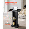 VEVOR Podium Stand, 42 inch Wooden Lectern Laptop Desk with Storage Shelf, for Schools, Churches and Events, Presentation Lectern Stand with Storage Shelf, Three-Sided Panels, Fixed Base, Book Stop