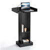 VEVOR Podium Stand, 42 inch Wooden Lectern Laptop Desk with Storage Shelf, for Schools, Churches and Events, Presentation Lectern Stand with Storage Shelf, Three-Sided Panels, Fixed Base, Book Stop