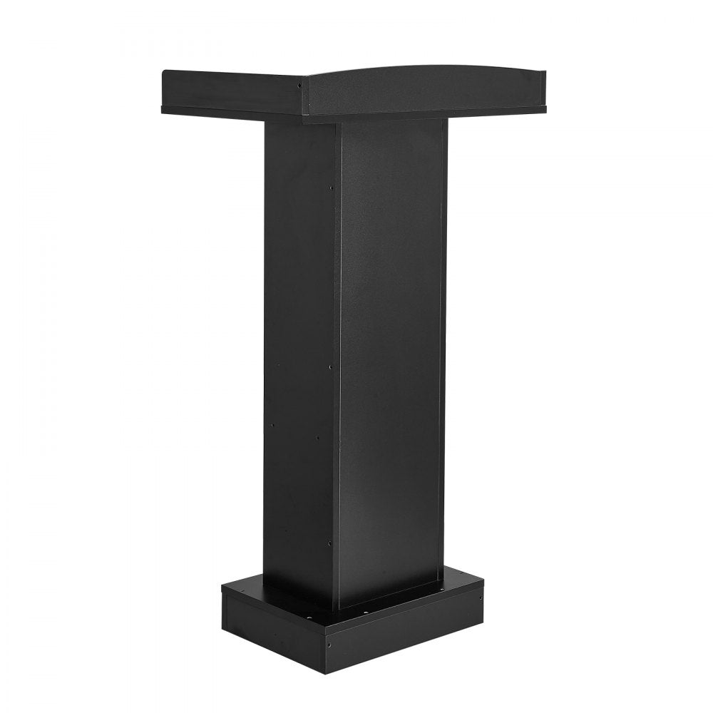 VEVOR Podium Stand, 42 inch Wooden Lectern Laptop Desk with Storage Shelf, for Schools, Churches and Events, Presentation Lectern Stand with Storage Shelf, Three-Sided Panels, Fixed Base, Book Stop