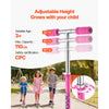 VEVOR Kick Scooter for Kids Ages 3+, 2-Wheel Toddler Scooter with Light-Up Wheels, Adjustable Height Handlebar, Wide Anti-Slip Deck, Foldable Lightweight Frame for Boys & Girls up to 110 lbs, Pink