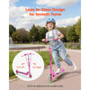 VEVOR Kick Scooter for Kids Ages 3+, 2-Wheel Toddler Scooter with Light-Up Wheels, Adjustable Height Handlebar, Wide Anti-Slip Deck, Foldable Lightweight Frame for Boys & Girls up to 110 lbs, Pink