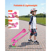 VEVOR Kick Scooter for Kids Ages 3+, 2-Wheel Toddler Scooter with Light-Up Wheels, Adjustable Height Handlebar, Wide Anti-Slip Deck, Foldable Lightweight Frame for Boys & Girls up to 110 lbs, Pink