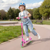 VEVOR Kick Scooter for Kids Ages 3+, 2-Wheel Toddler Scooter with Light-Up Wheels, Adjustable Height Handlebar, Wide Anti-Slip Deck, Foldable Lightweight Frame for Boys & Girls up to 110 lbs, Pink