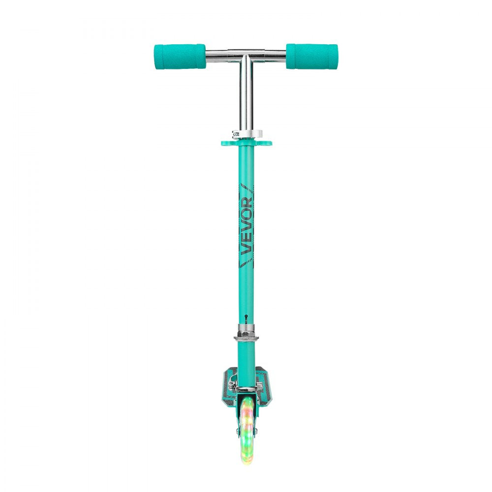 VEVOR Kick Scooter for Kids Ages 3+, 2-Wheel Toddler Scooter with Light-Up Wheels, Adjustable Height Handlebar, Wide Anti-Slip Deck, Foldable Lightweight Frame for Boys & Girls up to 110 lbs, Green