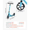 VEVOR Kick Scooter for Kids Ages 8+, Teens & Adults, 2-Wheel Toddler Scooter with Adjustable Height Handlebar, Wide Anti-Slip Deck, Foldable Lightweight for Boys & Girls up to 220 lbs, Blue + Black
