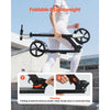 VEVOR Kick Scooter for Kids Ages 8+, Teens & Adults, 2-Wheel Toddler Scooter with Adjustable Height Handlebar, Wide Anti-Slip Deck, Foldable Lightweight for Boys & Girls up to 220 lbs, Black + Silver