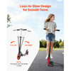 VEVOR Kick Scooter for Kids Ages 8+, Teens & Adults, 2-Wheel Toddler Scooter with Adjustable Height Handlebar, Wide Anti-Slip Deck, Foldable Lightweight for Boys & Girls up to 220 lbs, Black + Red